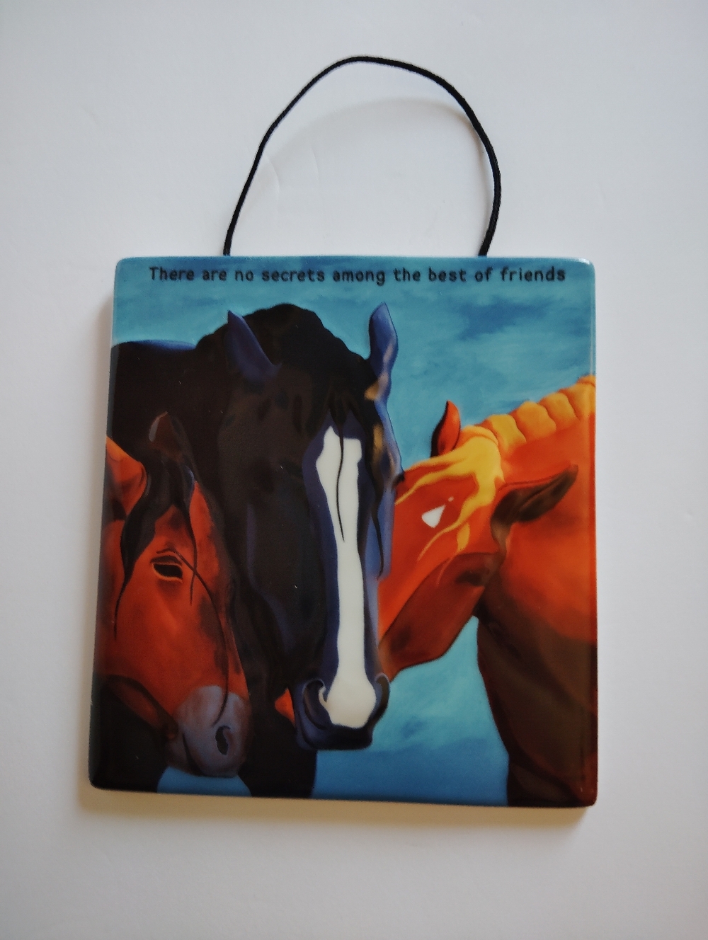 Horse Tile Hand Crafted Hanging Wall Decor Ceramic 5" x 5"